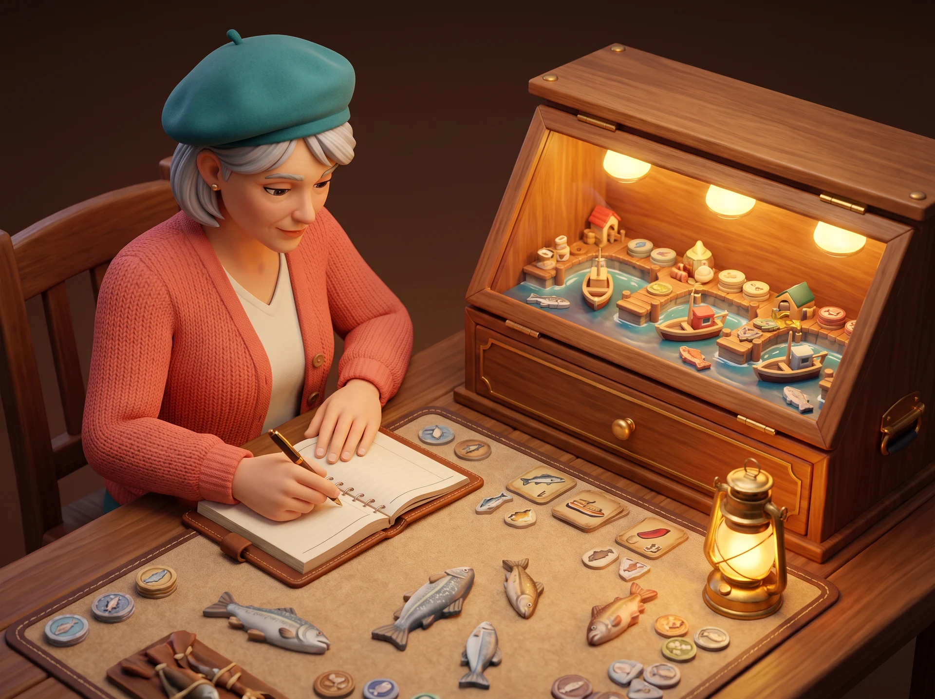 Fictional boardgame curator ledger